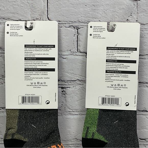 Xtreme Wool Blend Socks Men's Size 10-13 Multicolor Low Rise Trekking Hiking NWT - Picture 3 of 6